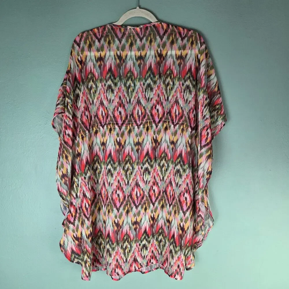Bleu Rod Beattie Womens Caftan Multicolor Swim Cover Up Size Small
